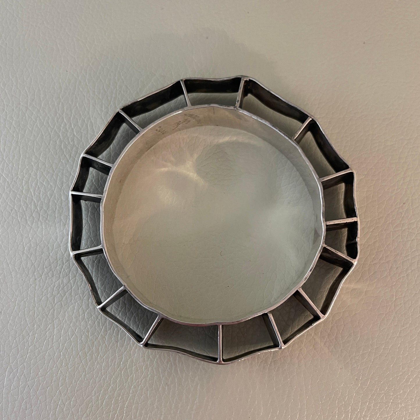 Estate Sterling Silver Openwork "Wheel" Bangle