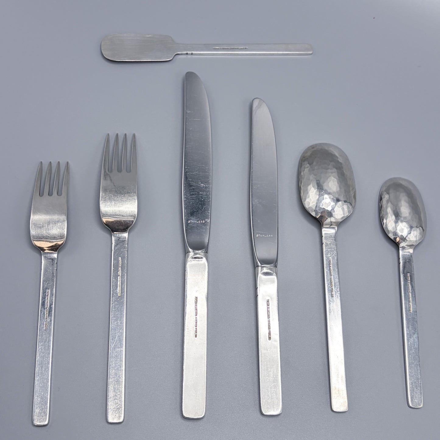 Estate Porter Blanchard Sterling Silver Flatware in the "Commonwealth" Pattern Service of 12