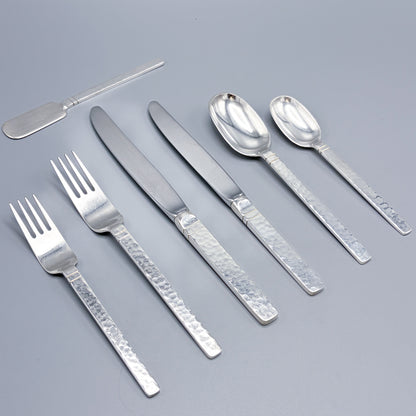 Estate Porter Blanchard Sterling Silver Flatware in the "Commonwealth" Pattern Service of 12