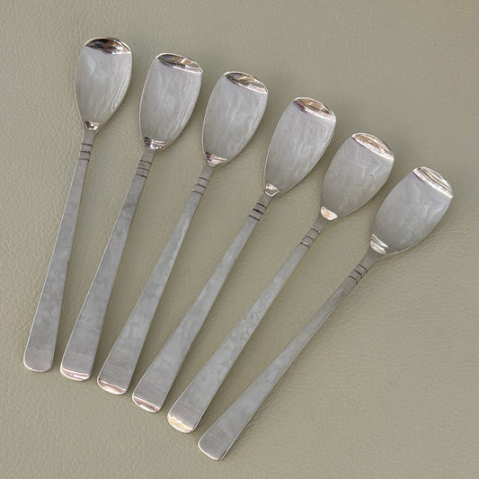 Estate Sterling Silver Porter Blanchard "Capri" Serving Spoon w/ Curved End (set of 6)