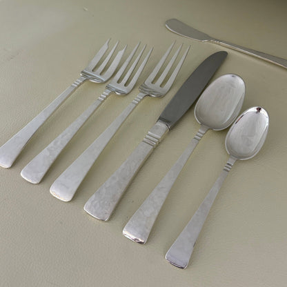 Estate Porter Blanchard Sterling Silver Flatware in the "Capri" Pattern Service of 12