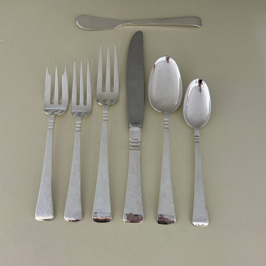 Estate Porter Blanchard Sterling Silver Flatware in the "Capri" Pattern Service of 12