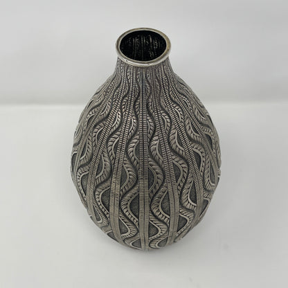 Estate 833 SIlver Portuguese Vase with Art Deco Relief