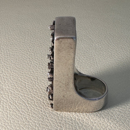 Estate Sterling Silver Brutalist Ring by Rachel Gera