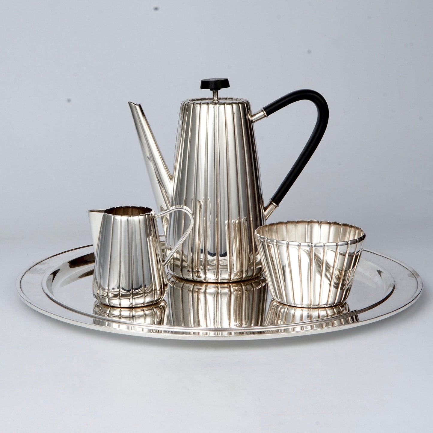 Estate Rare Georg Jensen Sterling Silver 3 Piece Coffee Set by Sigvard Bernadotte