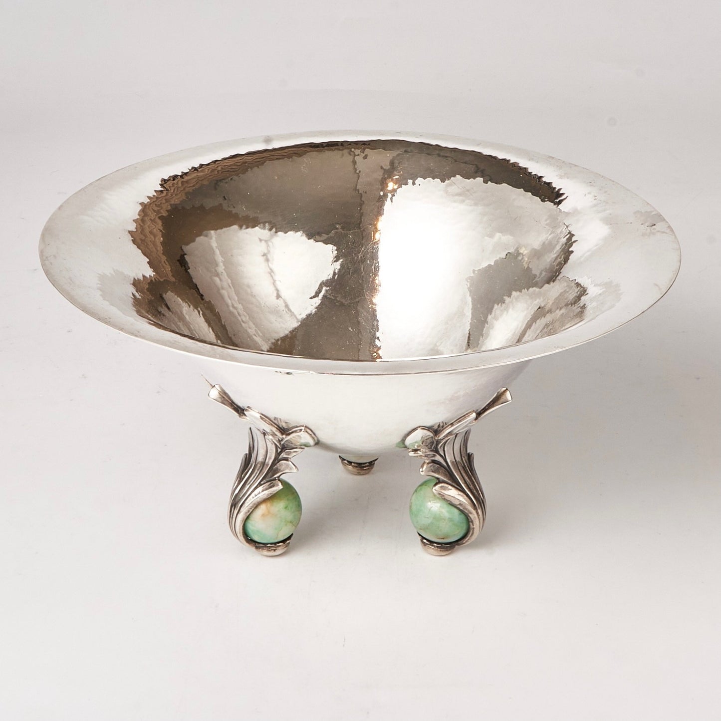 Erik Magnussen Sterling Silver Bowl with Jade Feet