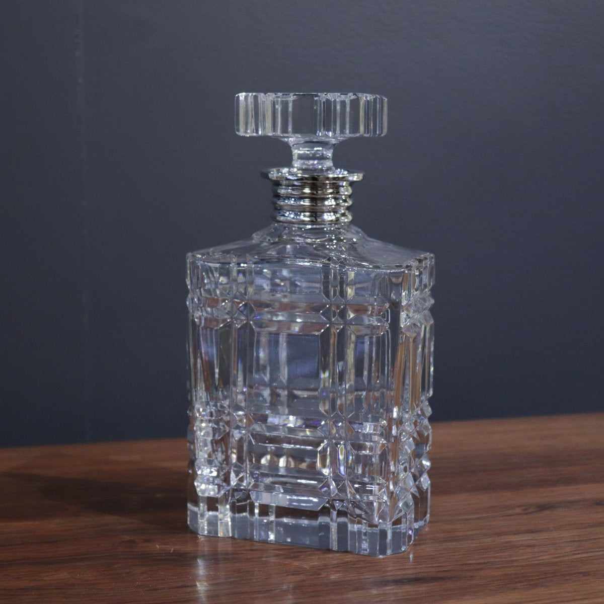 Ralph Lauren "Glen Plaid" Chrystal & Silver Plated Decanter