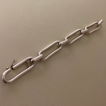 Estate Sterling Silver French Oblong-Link Bracelet