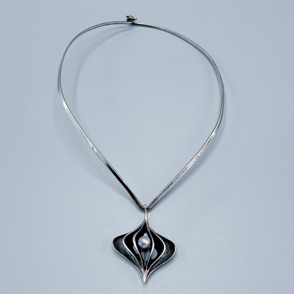 Estate Sterling Silver Ronald Hayes Pearson Tahitian Pearl Pendant
