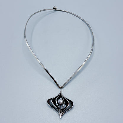 Estate Sterling Silver Ronald Hayes Pearson Tahitian Pearl Pendant
