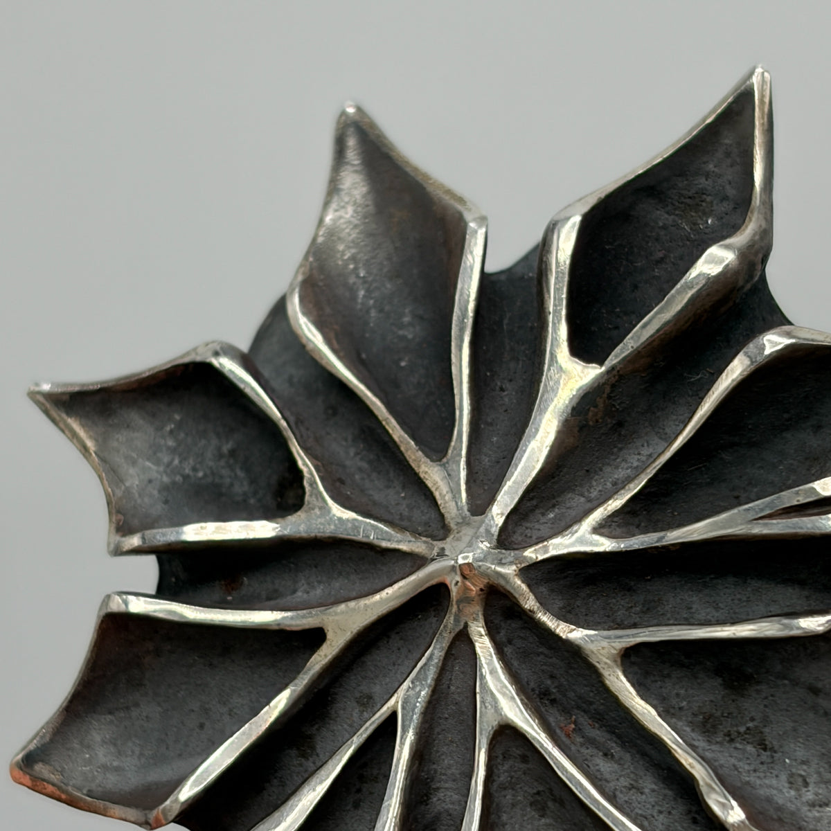 Estate Sterling Silver Ronald Hayes Pearson Snowflake Relief Brooch