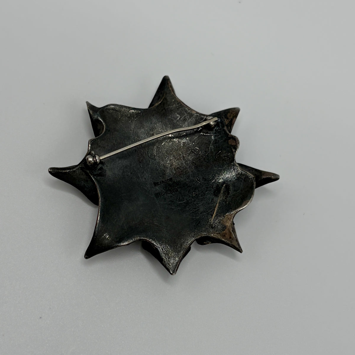 Estate Sterling Silver Ronald Hayes Pearson Snowflake Relief Brooch