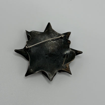 Estate Sterling Silver Ronald Hayes Pearson Snowflake Relief Brooch