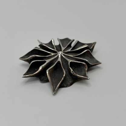 Estate Sterling Silver Ronald Hayes Pearson Snowflake Relief Brooch