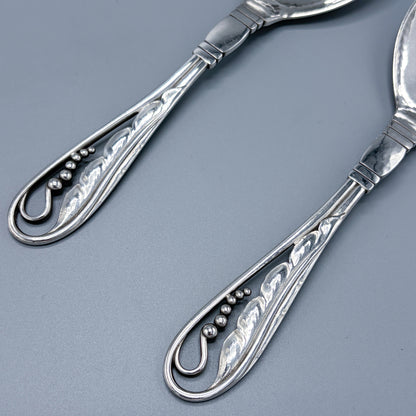 Estate Georg Jensen Sterling Silver Ornamental Foliate Serving Set no 42