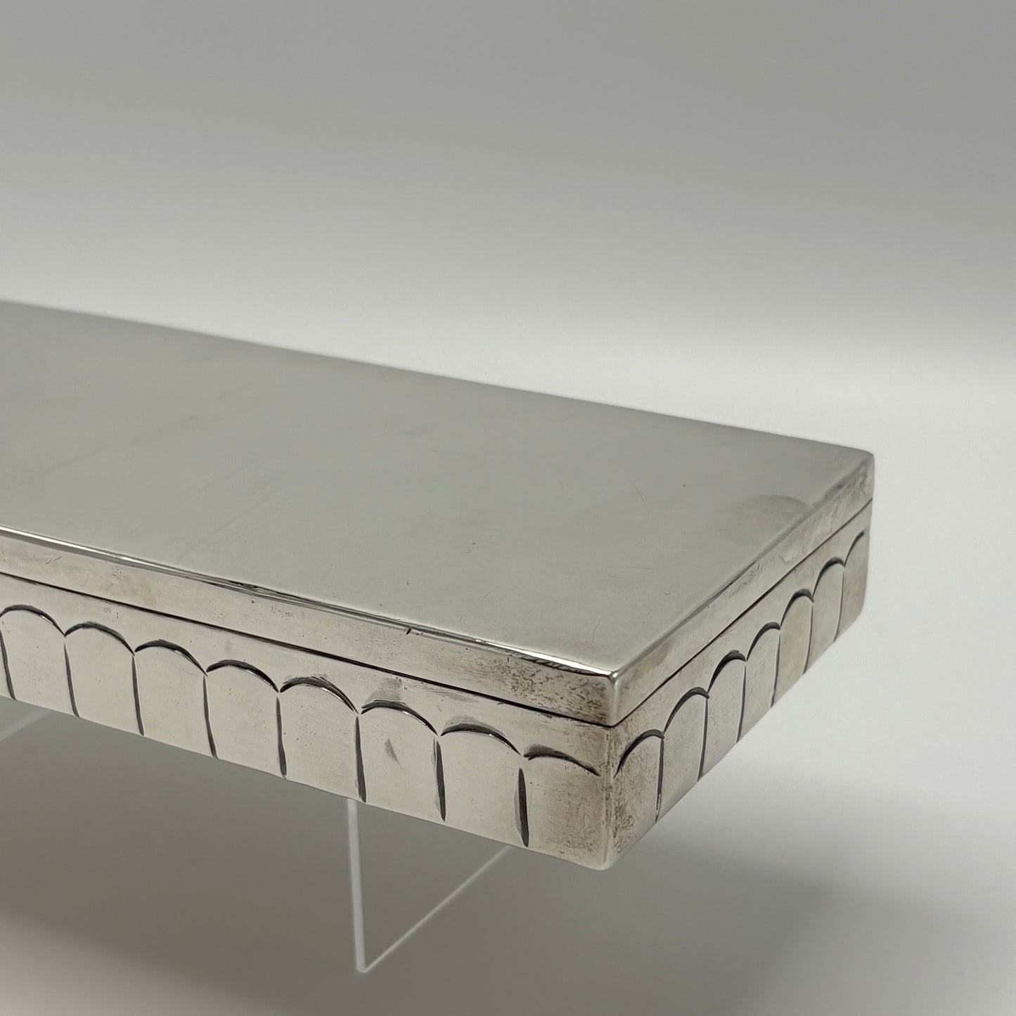 Estate Sterling Silver Sanborns Box with Rosewood Lining