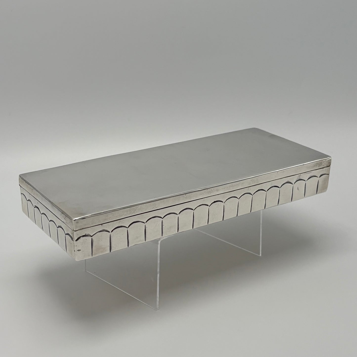 Estate Sterling Silver Sanborns Box with Rosewood Lining