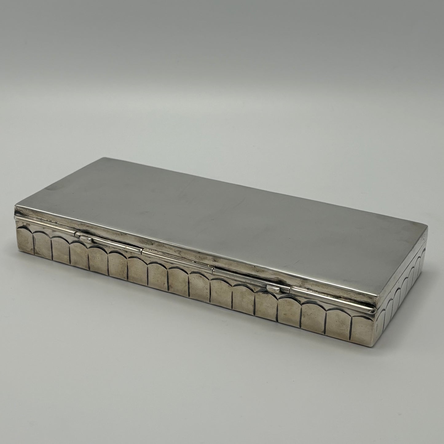 Estate Sterling Silver Sanborns Box with Rosewood Lining