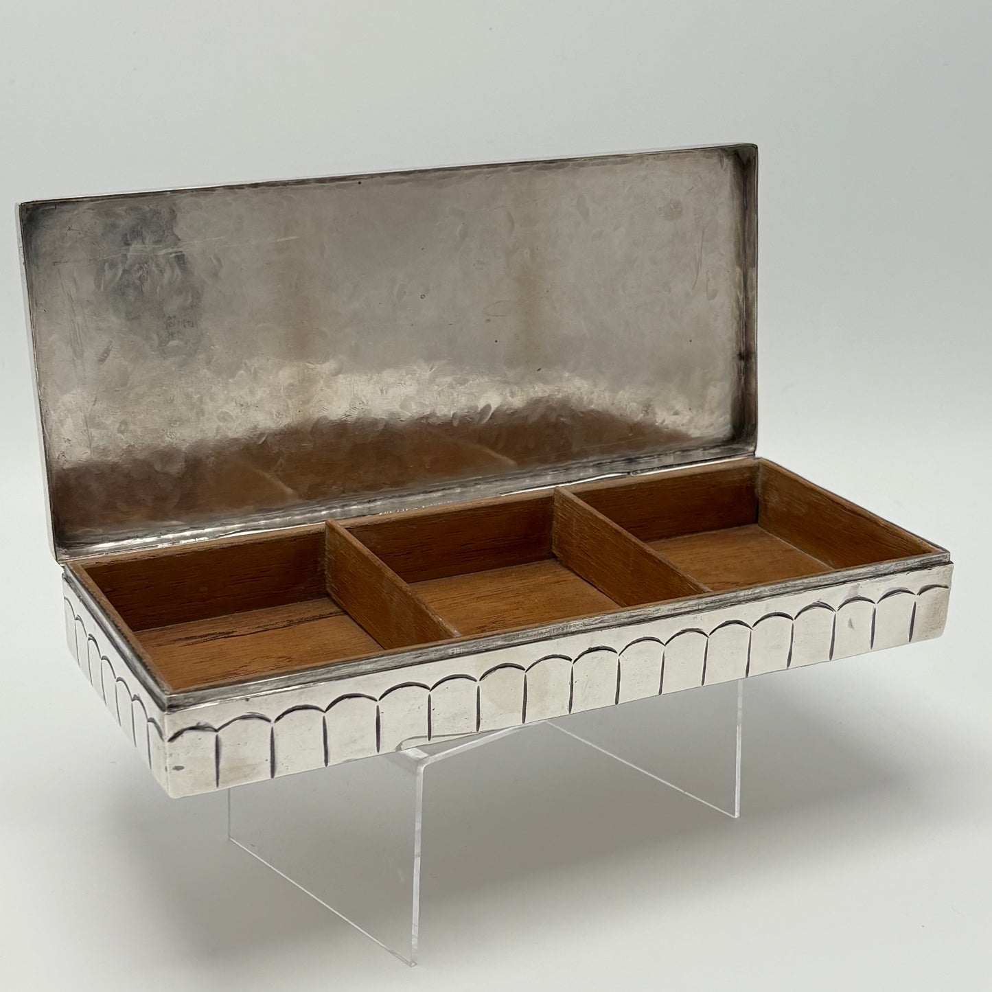 Estate Sterling Silver Sanborns Box with Rosewood Lining