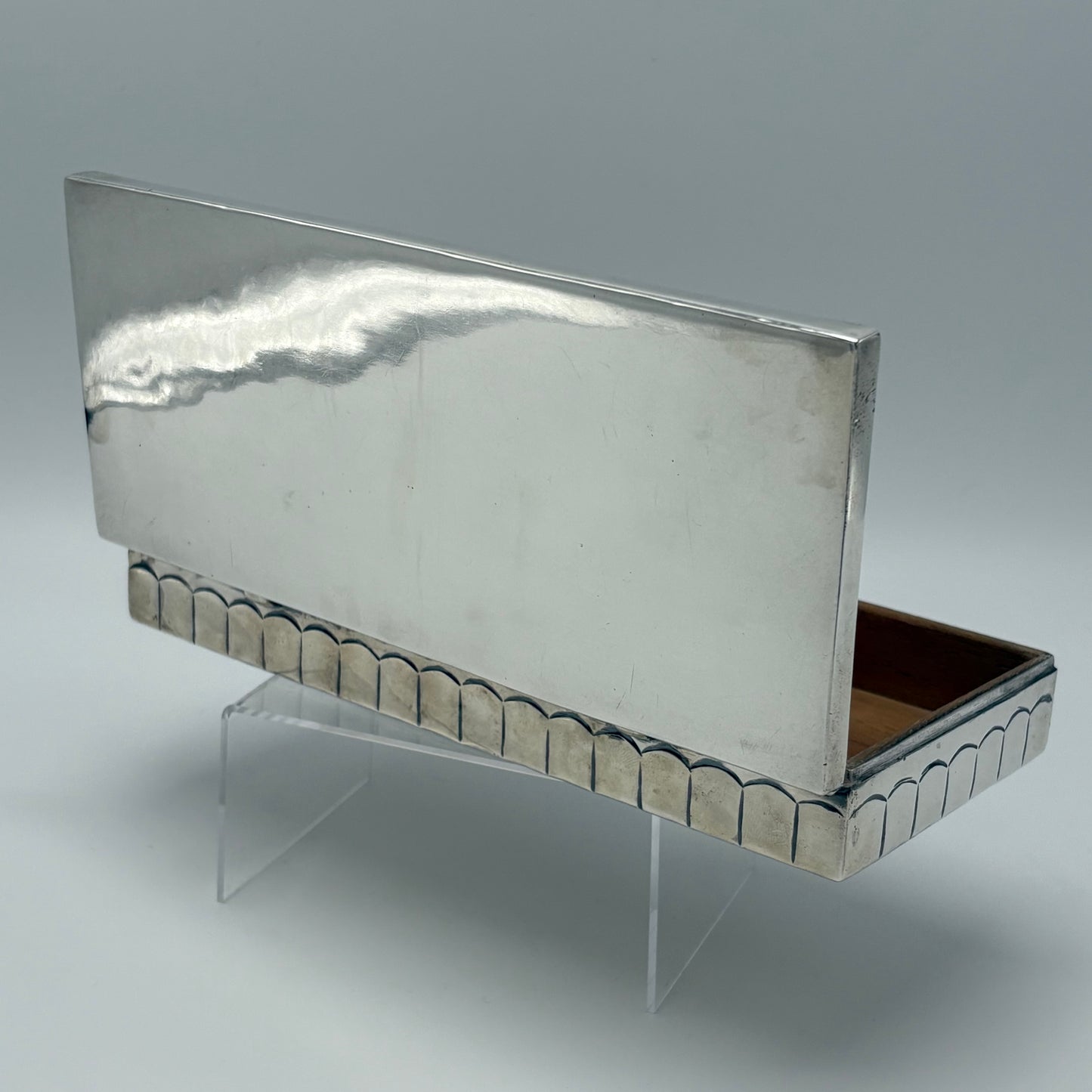 Estate Sterling Silver Sanborns Box with Rosewood Lining