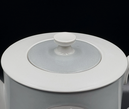 Estate KPM ARCADIA Pattern Gray & White Porcelain Teapot