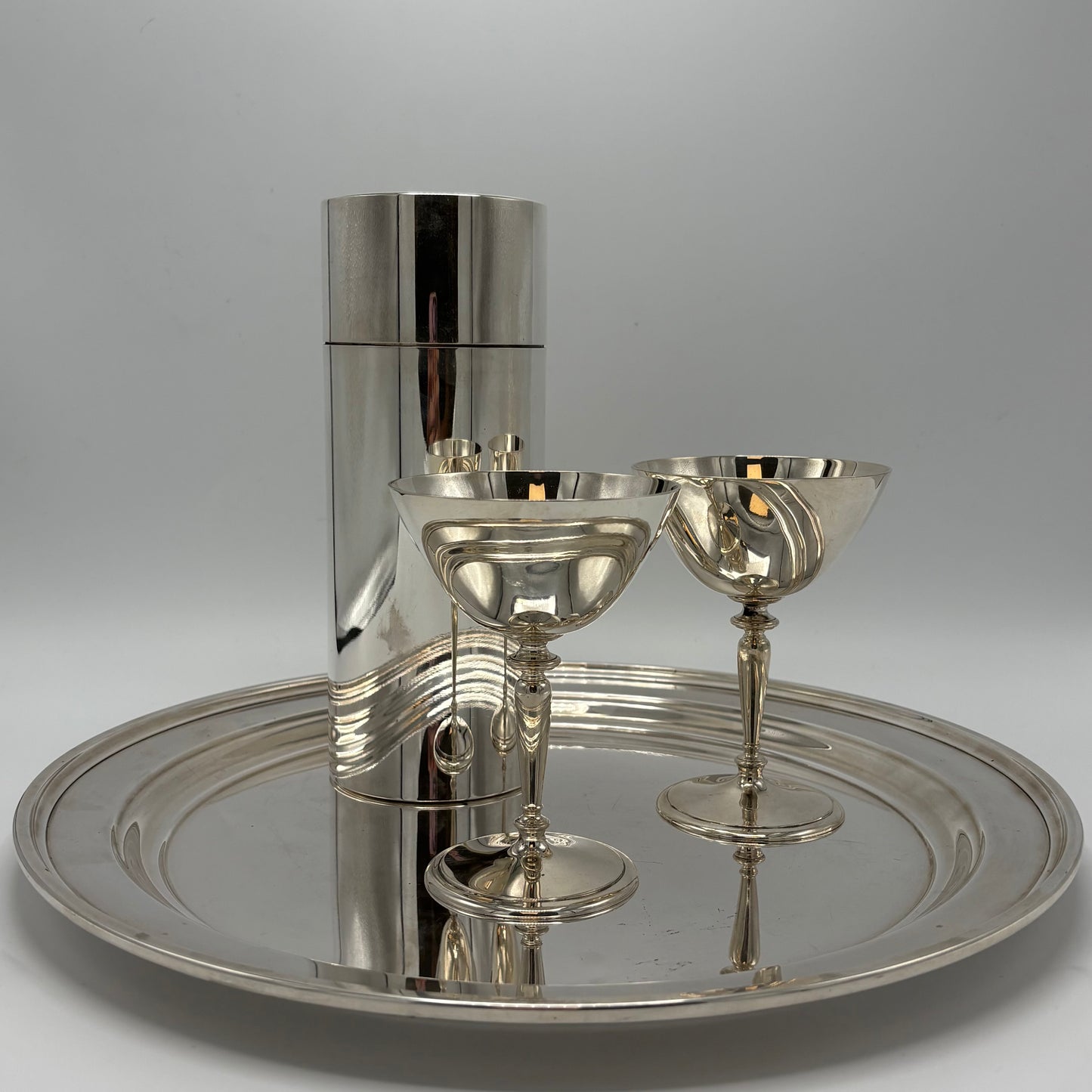Estate Sterling Silver Round Serving Platte by Julius Olaf Randahl