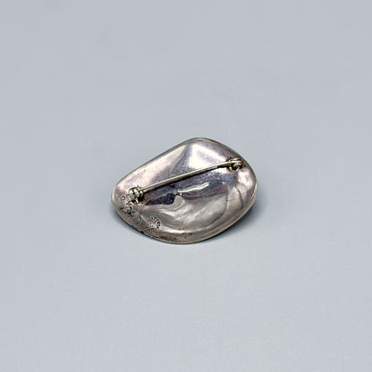Estate Sterling Silver MCM Oyster Brooch by Sigi Pineda