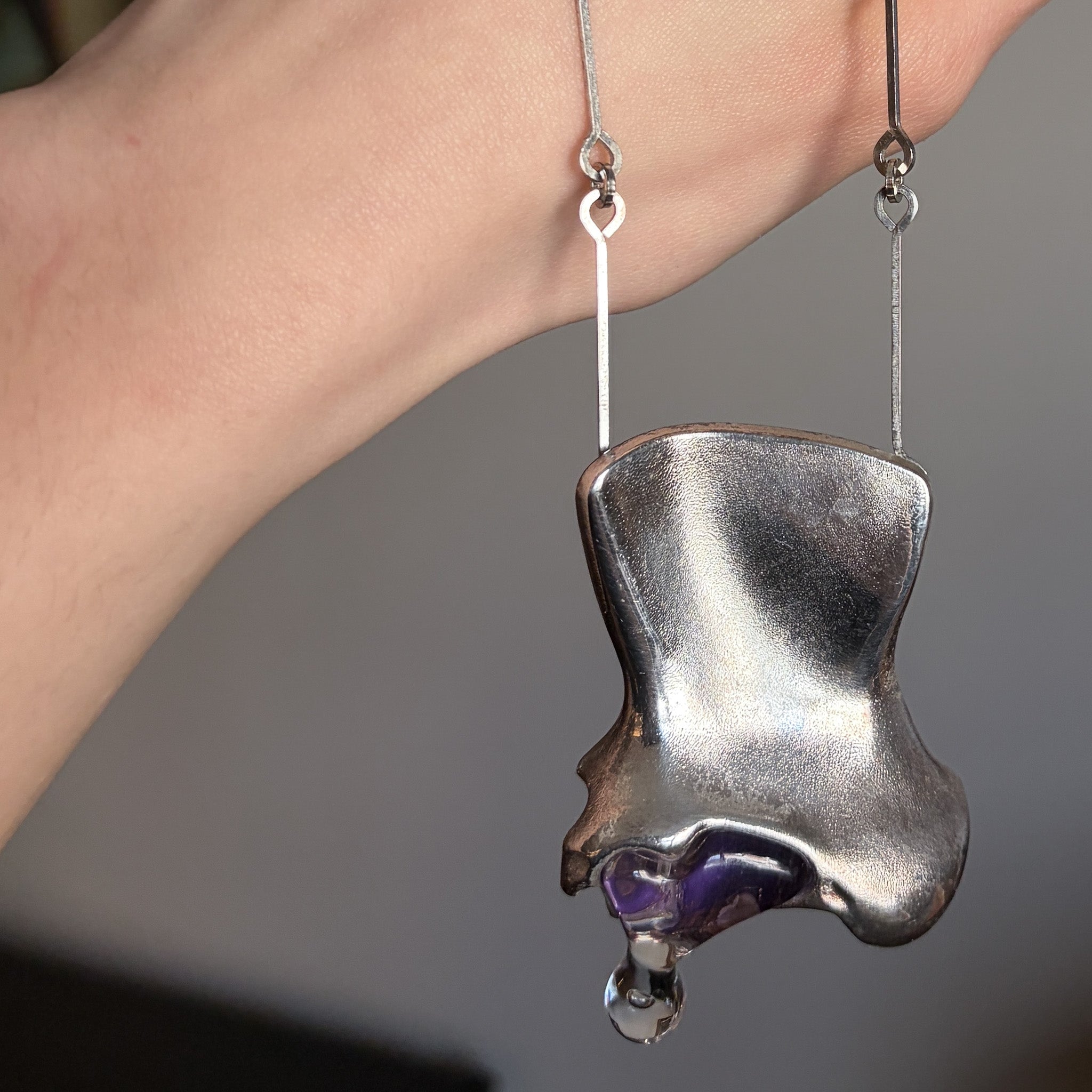 Lapponia Sterling Silver Pendant with Acrylic Drop by Björn