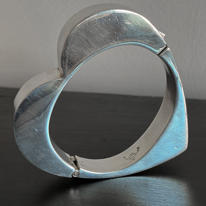 Estate Sterling Silver Heart Bangle by Brenda Schoenfeld