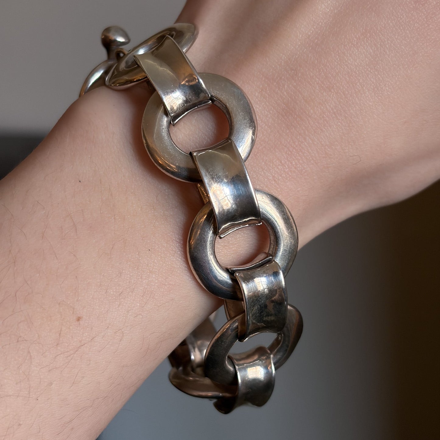 Estate Robert Lee Morris Sterling SIlver Circular Link Bracelet