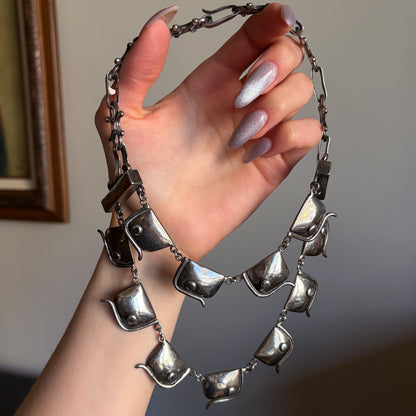 Antonio Pineda Silver Two-Tier Necklace