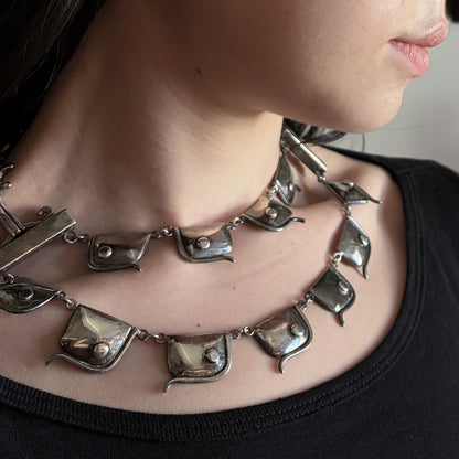 Antonio Pineda Silver Two-Tier Necklace