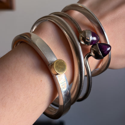 Estate Sterling Silver Andreas Mikkelsen Hinged Bracelet