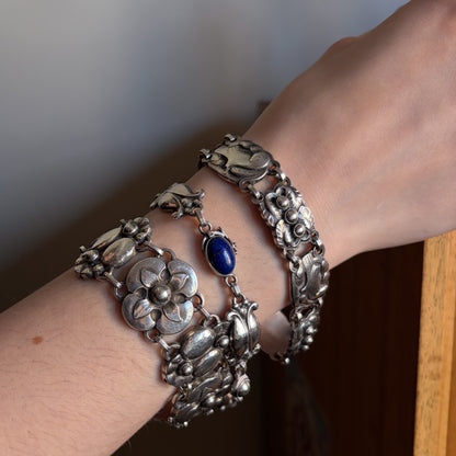 Georg Jensen Sterling Silver Bracelet with Lapis No. 11