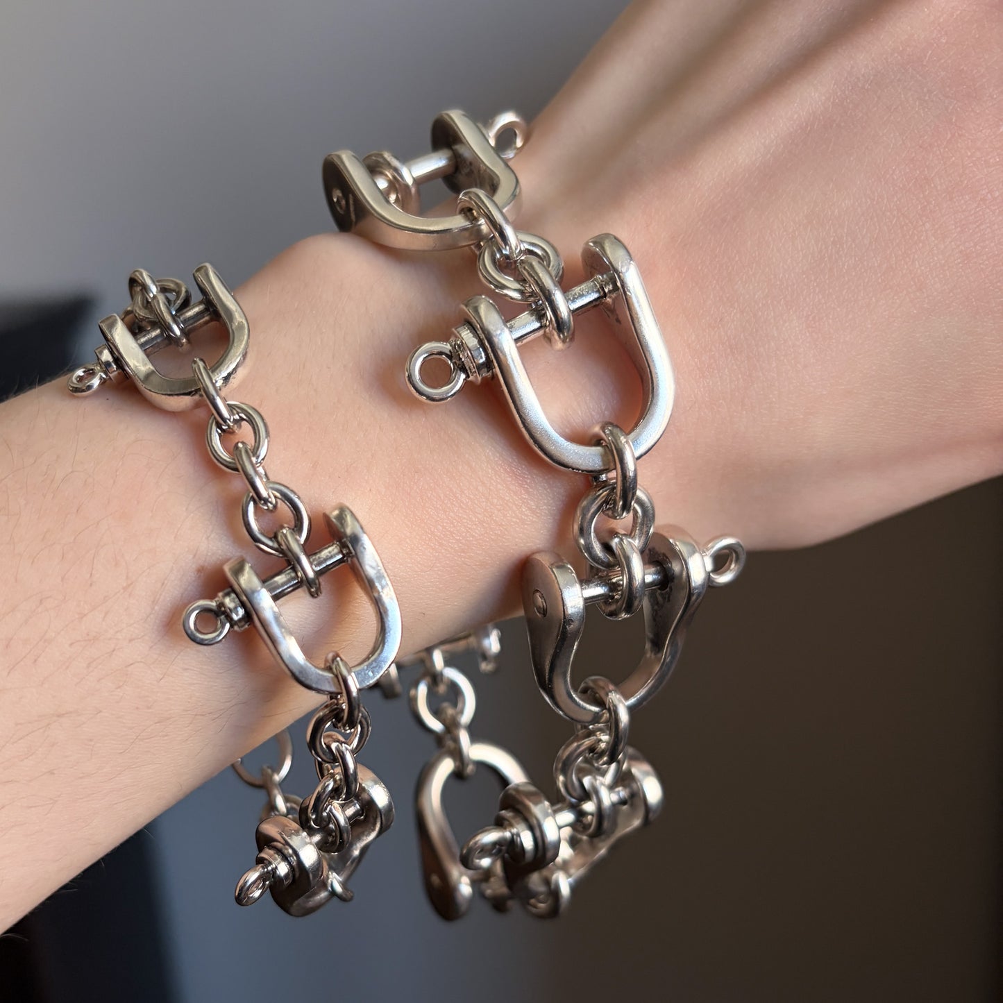 Estate Sterling Silver Small Horsebit Bracelet
