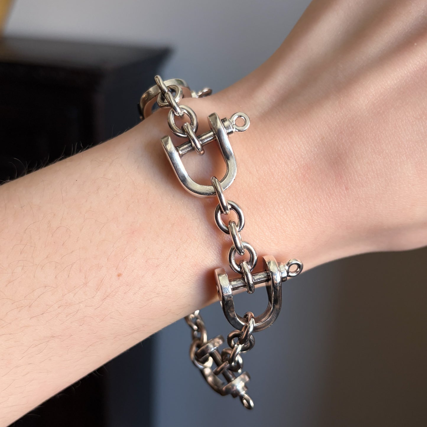 Estate Sterling Silver Small Horsebit Bracelet