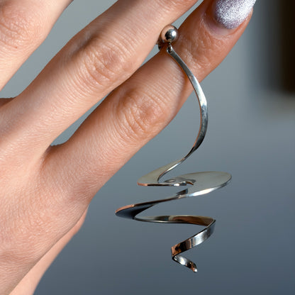 Estate Georg Jensen Sterling Silver Spiral Earrings No 369 by Vivianna VERY RARE