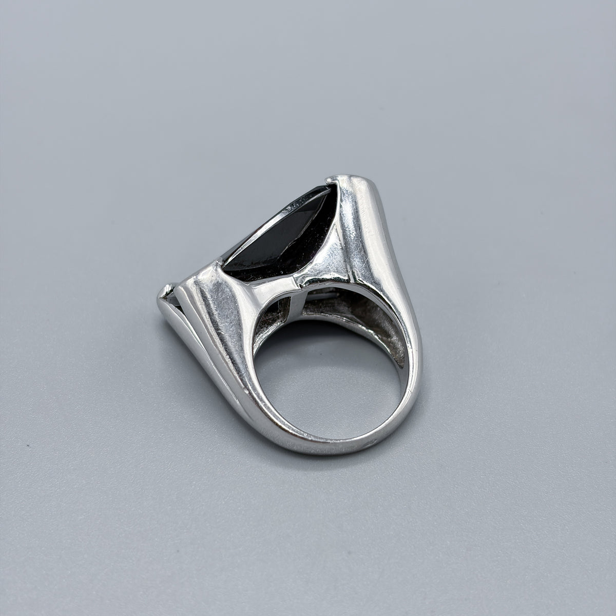 Estate Sterling Silver and Smoky Quartz Ring