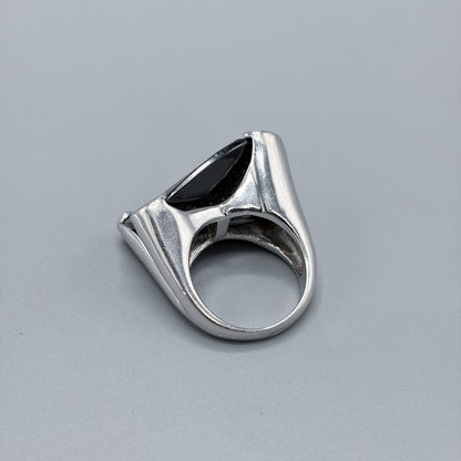 Estate Sterling Silver and Smoky Quartz Ring