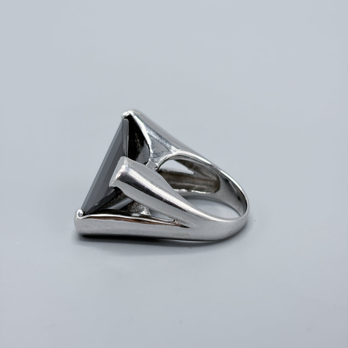 Estate Sterling Silver and Smoky Quartz Ring