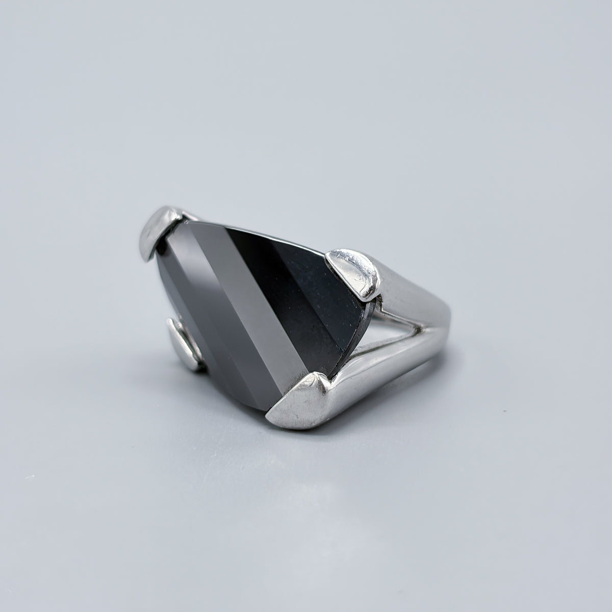 Estate Sterling Silver and Smoky Quartz Ring