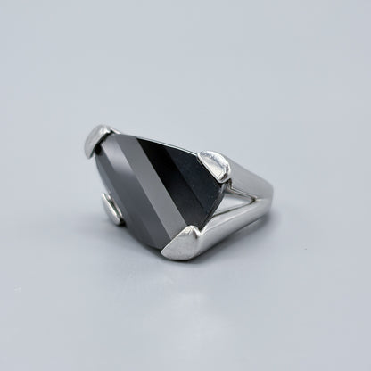 Estate Sterling Silver and Smoky Quartz Ring