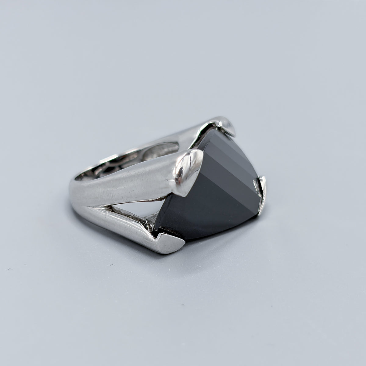 Estate Sterling Silver and Smoky Quartz Ring