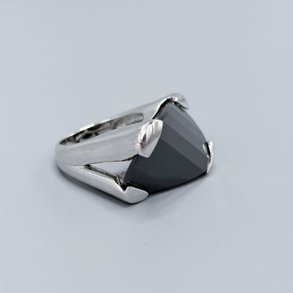 Estate Sterling Silver and Smoky Quartz Ring