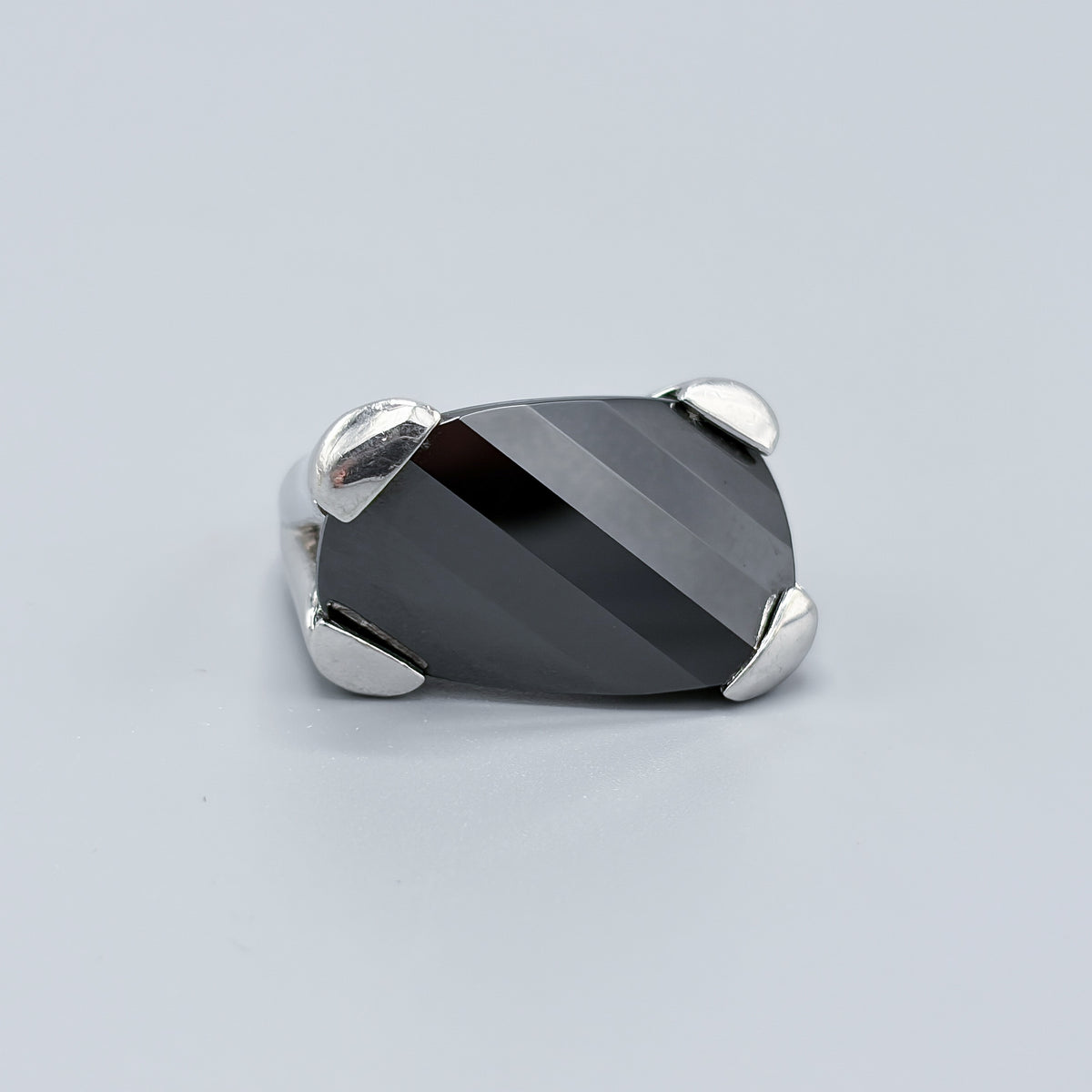Estate Sterling Silver and Smoky Quartz Ring