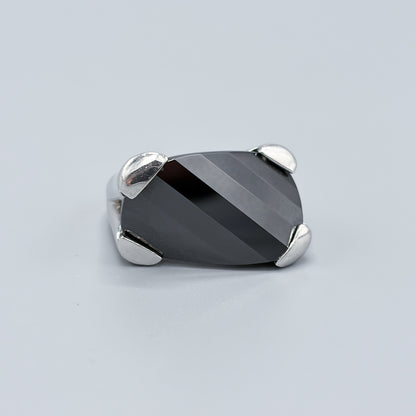 Estate Sterling Silver and Smoky Quartz Ring