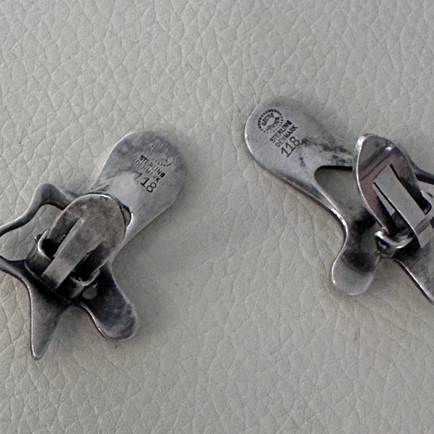 Estate Georg Jensen Sterling Silver "Splash" Earrings by Henning Koppel No 118