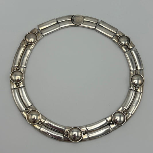 Estate Sterling Silver William Spratling Successors Modern Articulated  Necklace