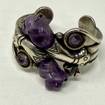 Estate William Spratling Sterling Silver and Amethyst "Continuity" Cuff
