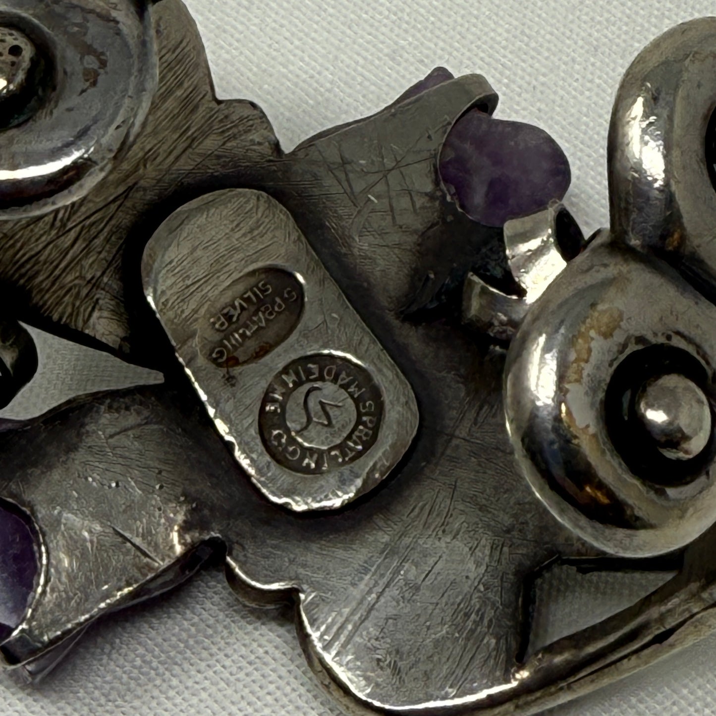 Estate William Spratling Sterling Silver and Amethyst "Continuity" Cuff